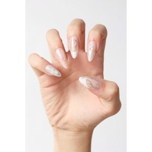 Never Have I Ever - Almond Press-on Nails - Chrome Hearts