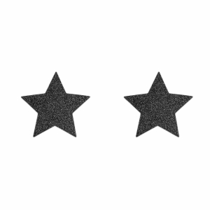 Bijoux Indiscrets Nipple Pasties - Flash Glitter Pasties Black Star