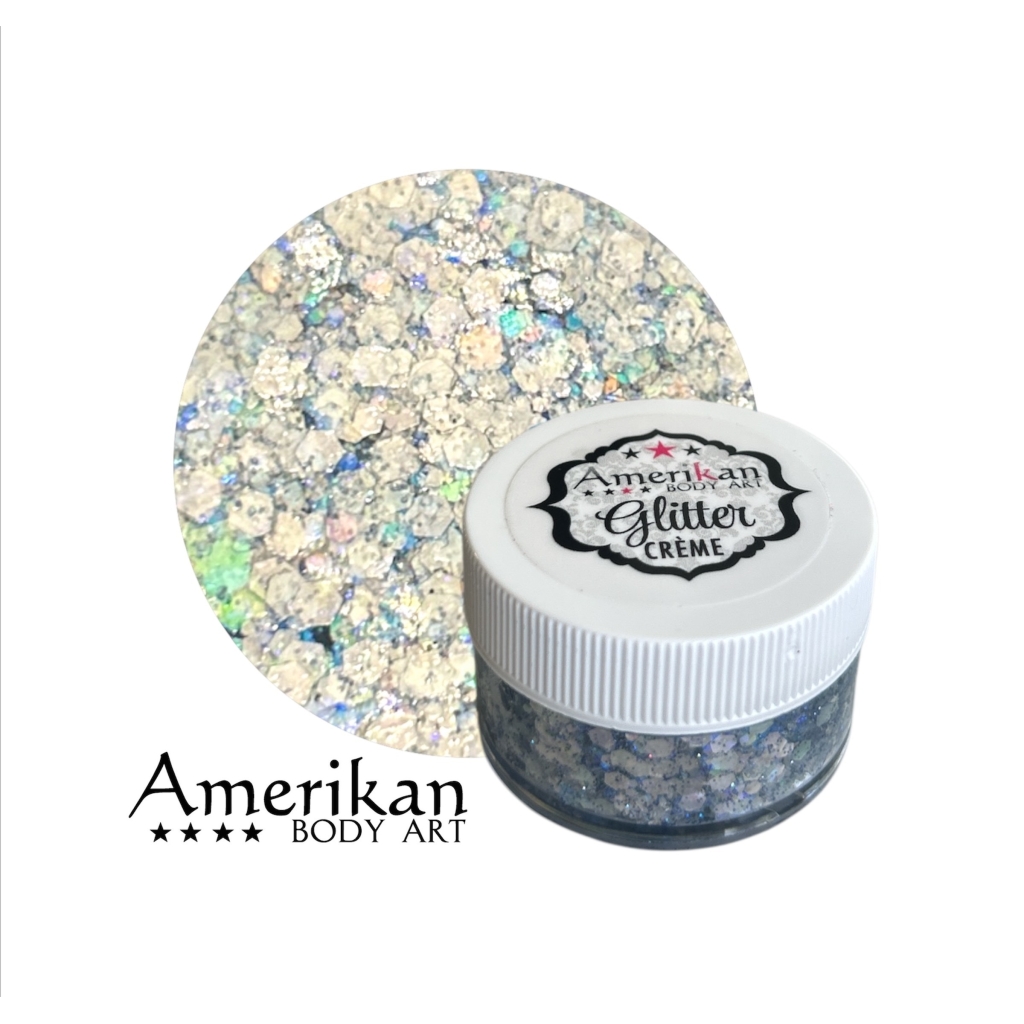 Amerikan Body Art Glitter Creme - Moonlight 15g (Silver and Blue)