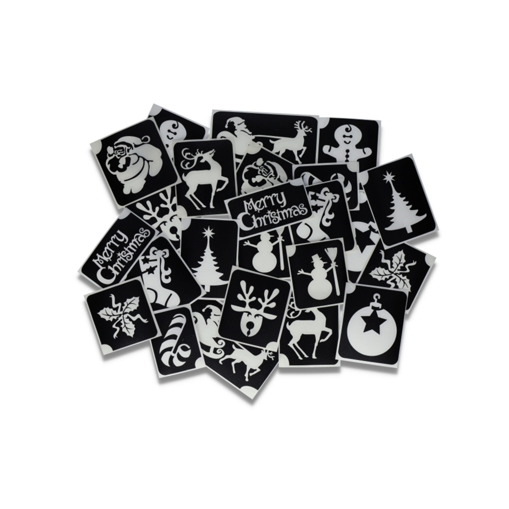 Superstar Glitter Tattoo Stencils Christmas Set (24 Pieces)