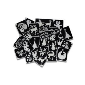 Superstar Glitter Tattoo Stencils Christmas Set (24 Pieces)