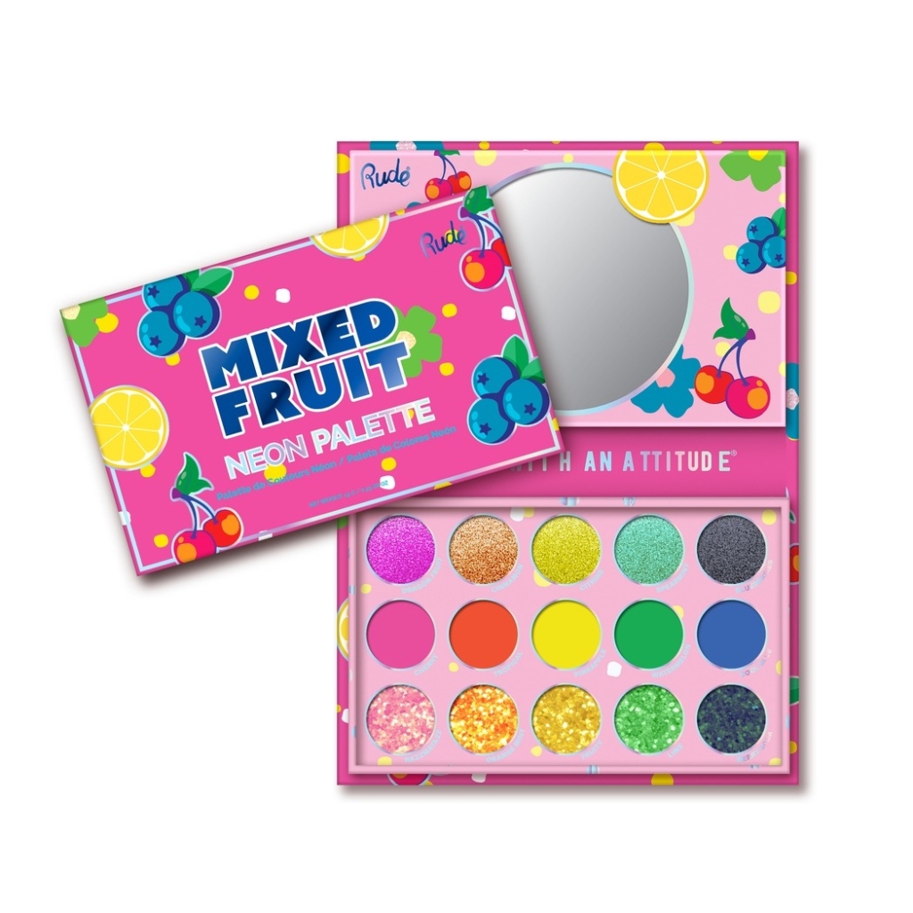 Rude Cosmetics – Mixed Fruit Neon & Bright Palette (Matte, Metallic & Glitter)