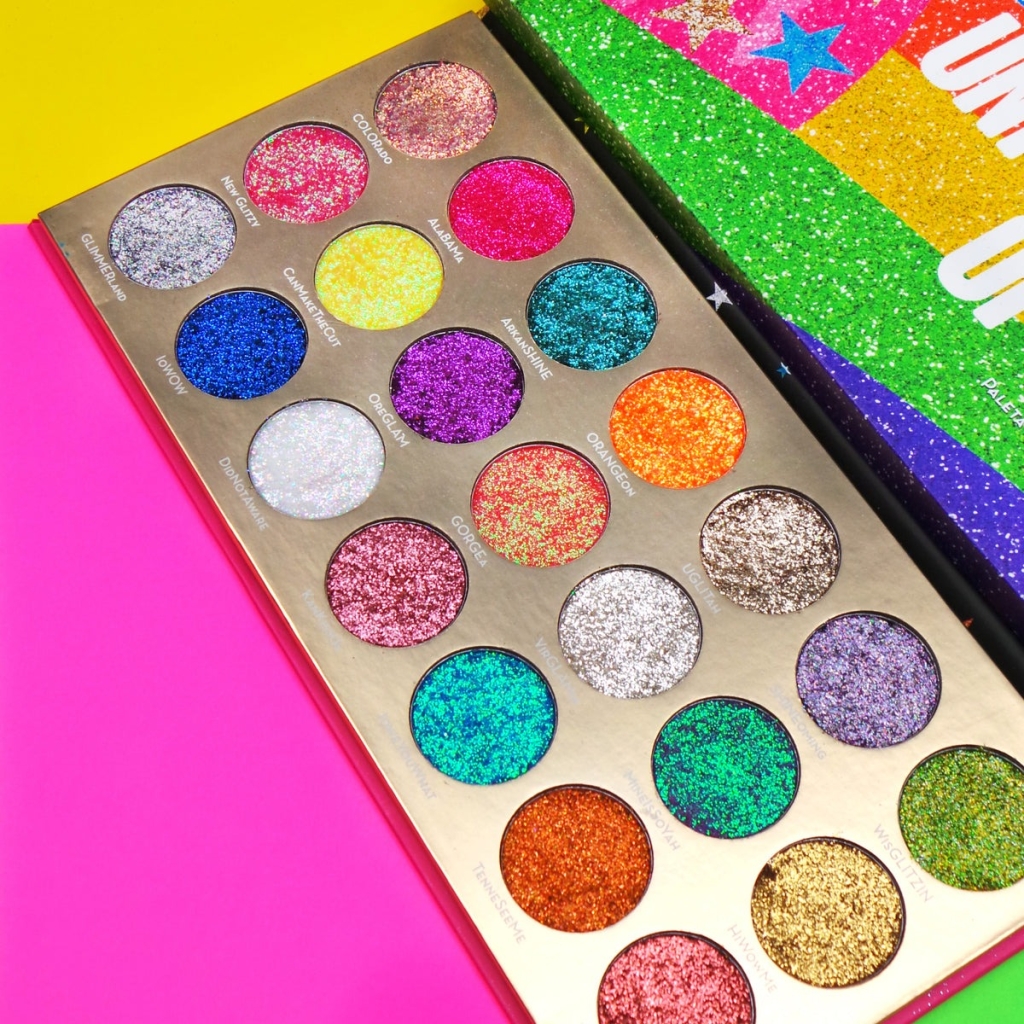 Rude Cosmetics - United Shades of Glitter - 21 Pressed Glitter Eyeshadow Palette