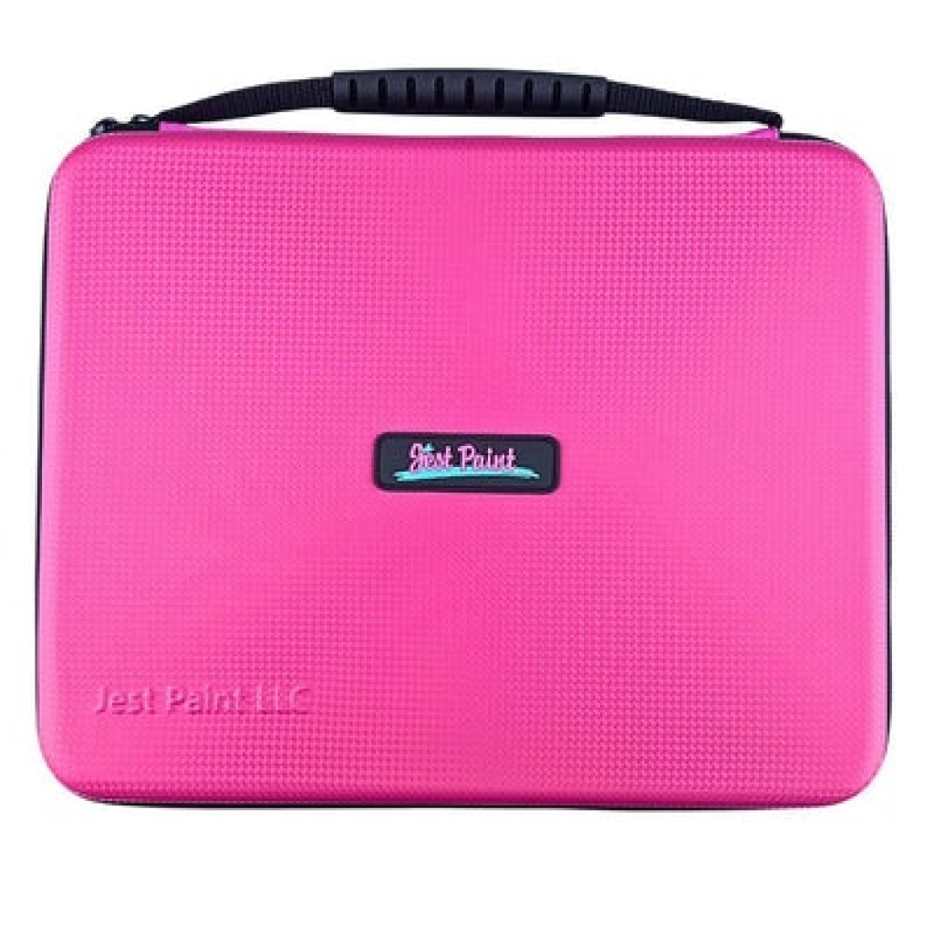 Jest Paint - Ultimate Professional Face Painting Case with Two Removable Foam Inserts (Pink)