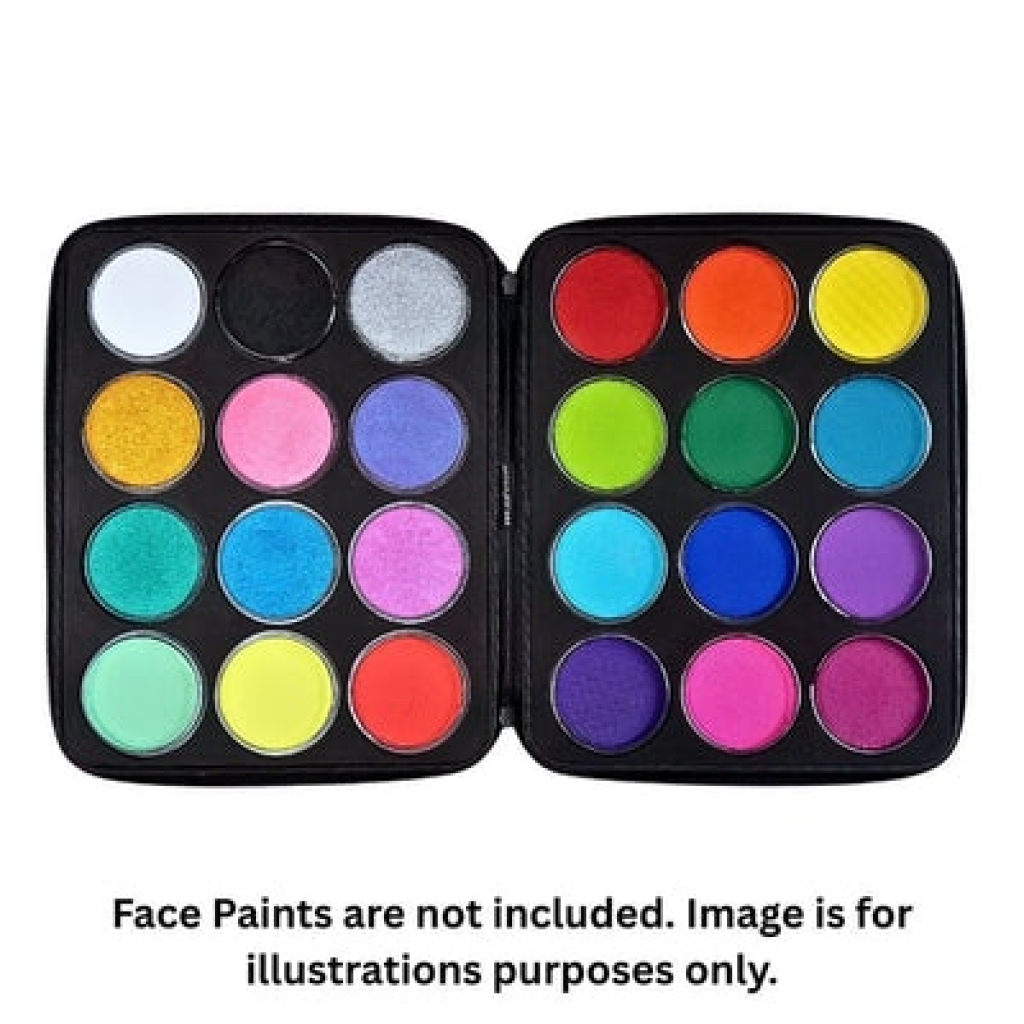 Jest Paint - Ultimate Professional Face Painting Case with Two Removable Foam Inserts (Pink)