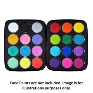 Jest Paint - Ultimate Professional Face Painting Case with Two Removable Foam Inserts (Pink)