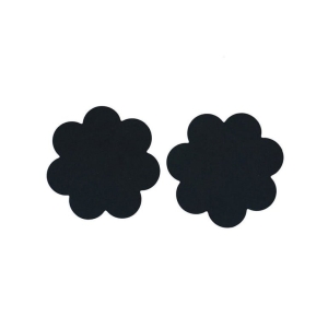 Pasties (Nipple Covers) - 1 Pair of Flower Pasties Black Nipple Covers